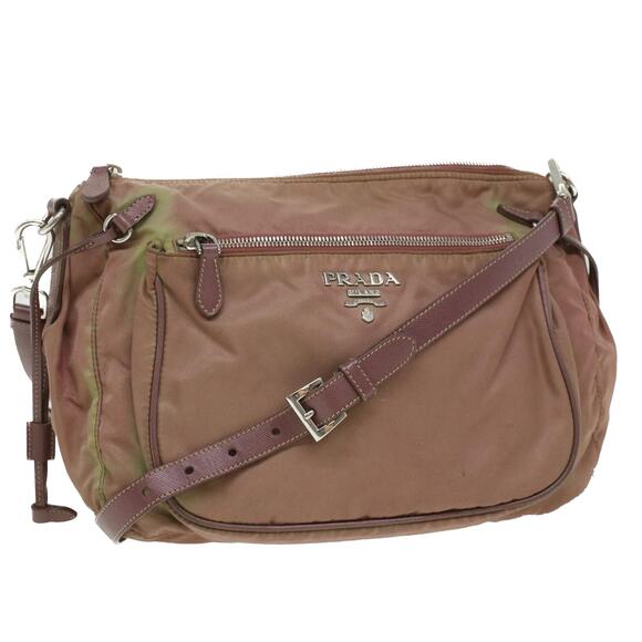 PRADA Shoulder Bag Nylon Wine Red - Picture 1 of 16